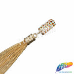 6" Crystal AB/Gold Rhinestone Chain Tassel (sold per piece), TSL-08