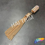 6" Crystal AB/Gold Rhinestone Chain Tassel (sold per piece), TSL-08