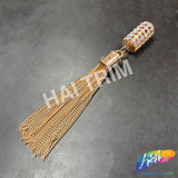 6" Crystal AB/Gold Rhinestone Chain Tassel (sold per piece), TSL-08