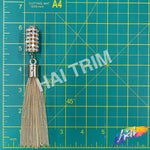 6" Crystal AB/Gold Rhinestone Chain Tassel (sold per piece), TSL-08