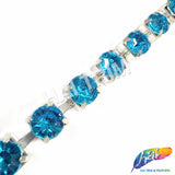 10mm (3/8") Turquoise Acrylic Diamante Cupchain Trim, CST-001