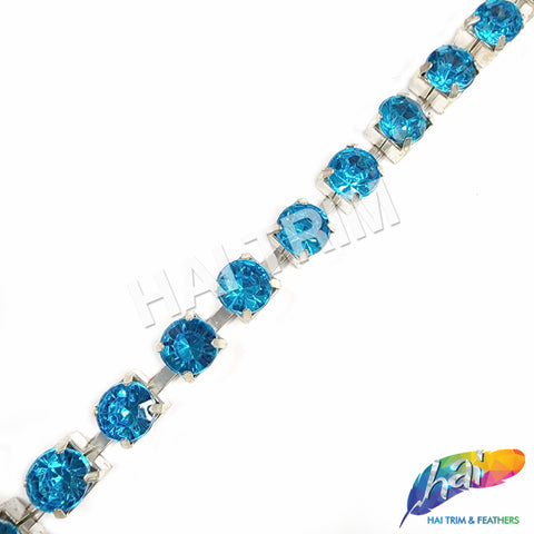 10mm (3/8") Turquoise Acrylic Diamante Cupchain Trim, CST-001