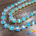 10mm (3/8") Turquoise AB Acrylic Diamante Cupchain Trim, CST-001