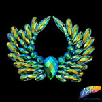 Wing Resin Stone Iron On Applique, IRA-078