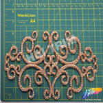 Metallic Rose Gold Motif Plastic Resin Applique, NAS-036