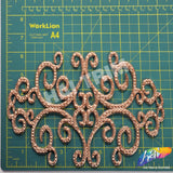 Metallic Rose Gold Motif Plastic Resin Applique, NAS-036