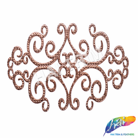 Metallic Rose Gold Motif Plastic Resin Applique, NAS-036