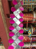 SALE! 1 5/8" Purple AB/Rose Pink/Fuchsia Resin Stone Spiral Iron on Trim, IRT-094