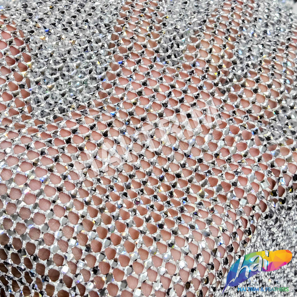 White Rhinestone Mesh 36