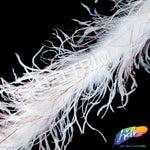 2-ply White Ostrich Boa with Red Metallic Lurex (2 yards)