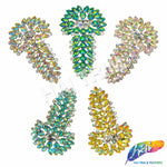 SALE! Fancy Colored Rhinestone Applique on Metal Setting, YH-082