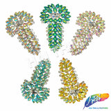 SALE! Fancy Colored Rhinestone Applique on Metal Setting, YH-082