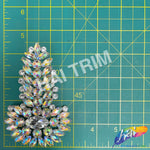 SALE! Fancy Colored Rhinestone Applique on Metal Setting, YH-082