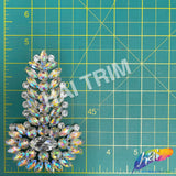 SALE! Fancy Colored Rhinestone Applique on Metal Setting, YH-082