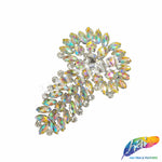 SALE! Fancy Colored Rhinestone Applique on Metal Setting, YH-082