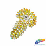 SALE! Fancy Colored Rhinestone Applique on Metal Setting, YH-082
