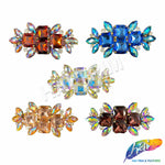 SALE! Fancy Colored Rhinestone Motif Applique on Metal Setting, YH-090
