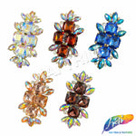 SALE! Fancy Colored Rhinestone Motif Applique on Metal Setting, YH-090