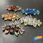 SALE! Fancy Colored Rhinestone Motif Applique on Metal Setting, YH-090