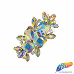 SALE! Fancy Colored Rhinestone Motif Applique on Metal Setting, YH-090
