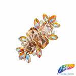 SALE! Fancy Colored Rhinestone Motif Applique on Metal Setting, YH-090