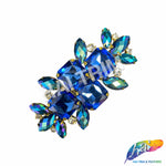 SALE! Fancy Colored Rhinestone Motif Applique on Metal Setting, YH-090
