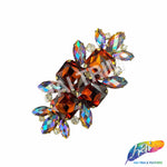SALE! Fancy Colored Rhinestone Motif Applique on Metal Setting, YH-090