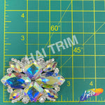 SALE! Fancy Colored Rhinestone Motif Applique on Metal Setting, YH-092