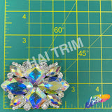 SALE! Fancy Colored Rhinestone Motif Applique on Metal Setting, YH-092