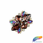 SALE! Fancy Colored Rhinestone Motif Applique on Metal Setting, YH-092