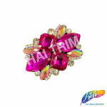 SALE! Fancy Colored Rhinestone Motif Applique on Metal Setting, YH-092