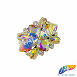 SALE! Fancy Colored Rhinestone Motif Applique on Metal Setting, YH-092