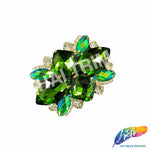 SALE! Fancy Colored Rhinestone Motif Applique on Metal Setting, YH-092
