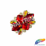 SALE! Fancy Colored Rhinestone Motif Applique on Metal Setting, YH-092
