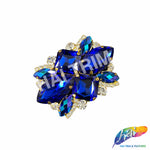 SALE! Fancy Colored Rhinestone Motif Applique on Metal Setting, YH-092