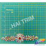 SALE! Fancy Colored Rhinestone Flower Applique on Metal Setting, YH-095