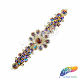 SALE! Fancy Colored Rhinestone Flower Applique on Metal Setting, YH-095