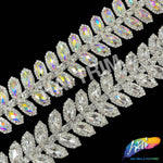 1 1/2” 2-row Crystal Cateye Fancy Rhinestone Trim, YH-096