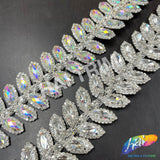1 1/2” 2-row Crystal Cateye Fancy Rhinestone Trim, YH-096