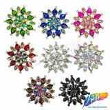 SALE! Fancy Colored Rhinestone Medallion Flower Applique, YH-097