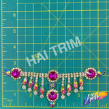 SALE! Fancy Dangling Rhinestone Motif Applique on Metal Setting YH-102