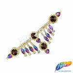 SALE! Fancy Dangling Rhinestone Motif Applique on Metal Setting YH-102