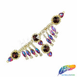 SALE! Fancy Dangling Rhinestone Motif Applique on Metal Setting YH-102