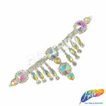 SALE! Fancy Dangling Rhinestone Motif Applique on Metal Setting YH-102