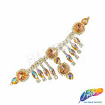 SALE! Fancy Dangling Rhinestone Motif Applique on Metal Setting YH-102