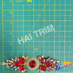 SALE! Fancy Colored Rhinestone Motif Applique on Metal Setting, YH-103