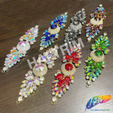 SALE! Fancy Colored Rhinestone Motif Applique on Metal Setting, YH-103