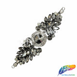 SALE! Fancy Colored Rhinestone Motif Applique on Metal Setting, YH-103