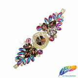 SALE! Fancy Colored Rhinestone Motif Applique on Metal Setting, YH-103