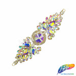SALE! Fancy Colored Rhinestone Motif Applique on Metal Setting, YH-103